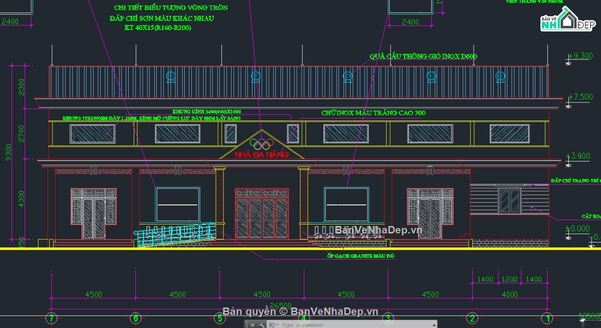 nhà đa năng trường học,bản vẽ nhà đa năng,file cad nhà đa năng,nhà đa năng file cad,autocad nhà đa năng