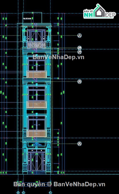 Nhà phố 4 tầng,cad nhà phố 4 tầng,file cad nhà phố 4 tầng