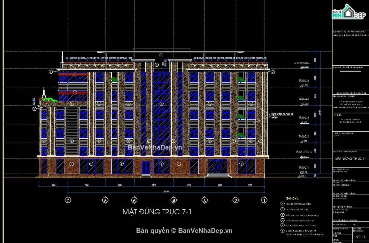 nhà ở 5 tầng,bản vẽ nhà ở 5 tầng,nhà ở cán bộ,bản vẽ nhà ở cán bộ