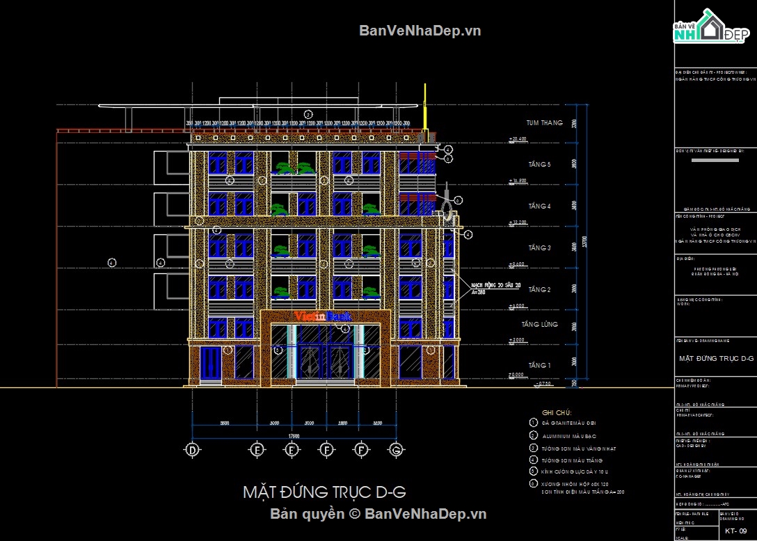 nhà ở 5 tầng,bản vẽ nhà ở 5 tầng,nhà ở cán bộ,bản vẽ nhà ở cán bộ
