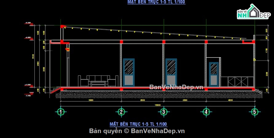 nhà 1 tầng hiện đại,nhà 1 tầng 2 ngủ,bản vẽ nhà 1 tầng 5m mặt tiền