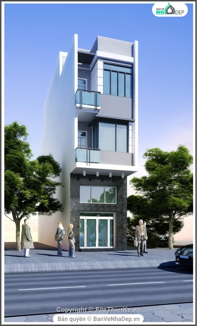 Thiết kế nhà phố,nhà phố tầng lệch,Nhà phố lệch tầng,bản vẽ nhà phố