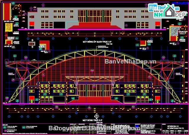 bản vẽ nhà thi đấu phú thọ,nhà thi đấu,nhà thi đấu Phú Thọ