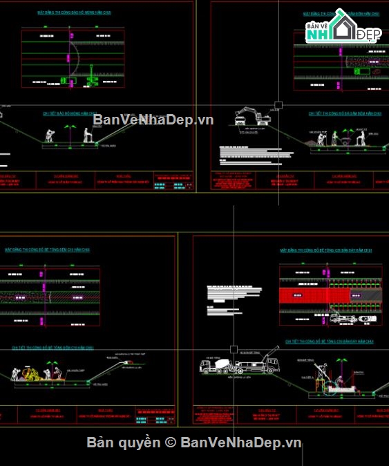bptc hầm chui,biện pháp thi công hầm chui,hầm chui dân sinh