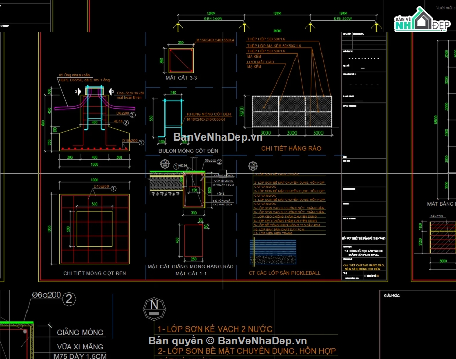 Pickleball,sân Pickleball,bản vẽ sân Pickleball