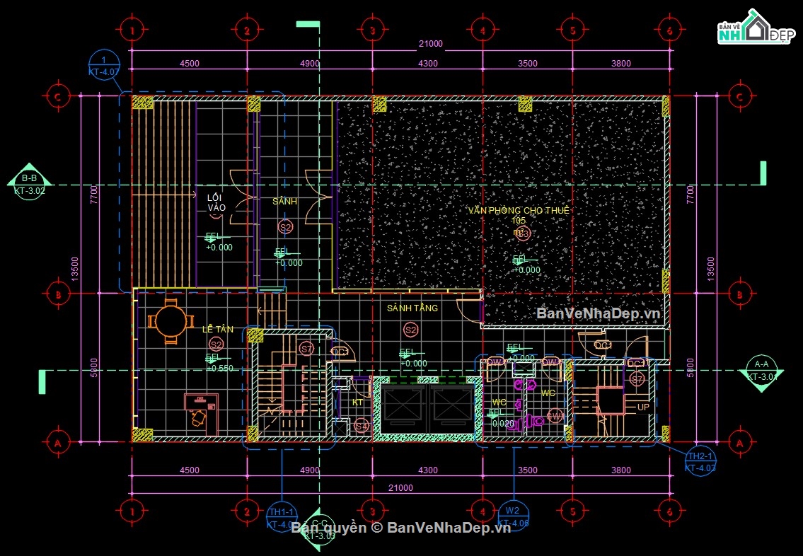 thiết kế văn phòng,kiến trúc văn phòng,bản vẽ cad tòa văn phòng