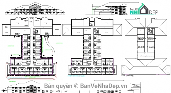 file cad khách sạn,bản vẽ khách sạn 3 tầng,thiết kế khách sạn 3 tầng,mẫu khách sạn 3 tầng