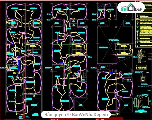Kiến trúc,bản vẽ 3 tầng,khách sạn,bản vẽ cad