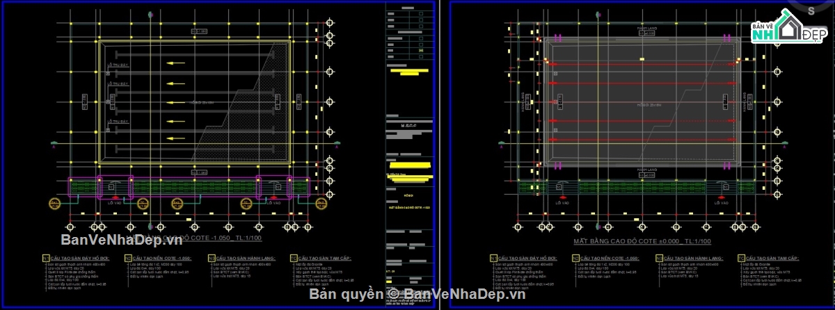 thiết kế bể bơi,kiến trúc bể bơi,bản vẽ cad thiết kế bể bơi,bản vẽ bể bơi ngoài trời