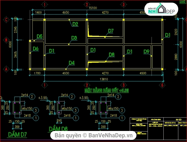 bản vẽ kiến trúc 6x13.8m,kiến trúc Nhà phố 2 tầng,Nhà phố 2 tầng 6x13.8m,bản vẽ nhà 2 tầng,mẫu nhà phố 2 tầng