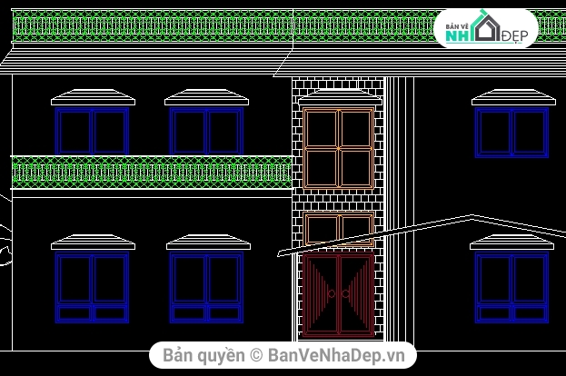 Share miễn phí 9 mẫu bản vẽ autocad thiết kế nhà phố 2 tầng