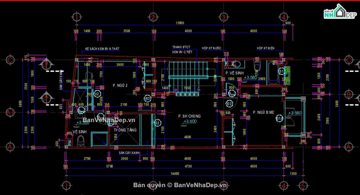 mẫu nhà phố 3 tầng,bản vẽ cad nhà phố,thiết kế nhà phố,kiến trúc nhà phố