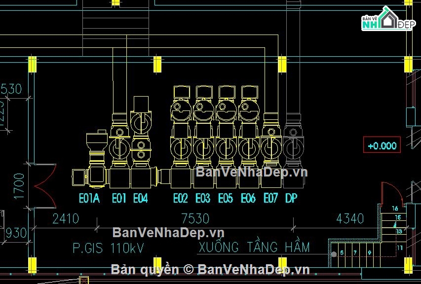 trạm biến áp,Cad trạm biến áp,cad trạm 110kv GIS