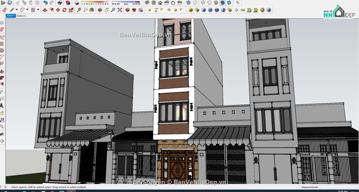 Nhà phố 4 tầng,bản vẽ nhà phố 4 tầng,nhà phố 4 tầng file cad,autocad nhà phố 4 tầng,sketchup nhà phố 4 tầng,file sketchup nhà phố 4 tầng