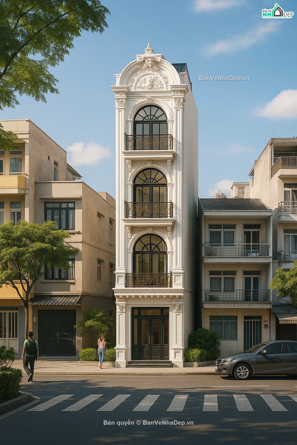 Cải tạo nhà phố đẹp,Bản vẽ cải tạo nhà phố đẹp,Bản vẽ nhà phố tân cổ điển