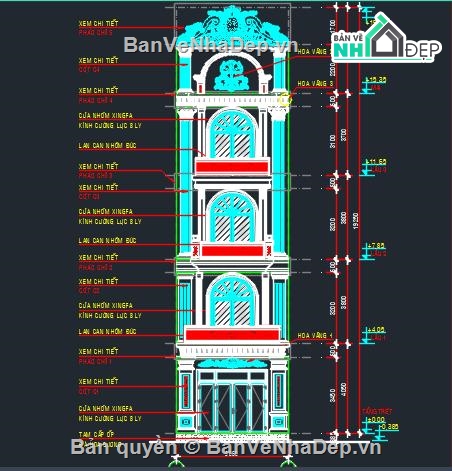 Cải tạo nhà phố đẹp,Bản vẽ cải tạo nhà phố đẹp,Bản vẽ nhà phố tân cổ điển