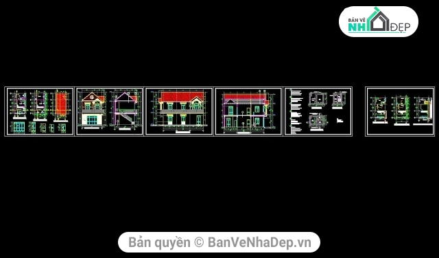 Bộ 11 mẫu thiết kế autocad nhà phố 2 tầng hot nhất 2020