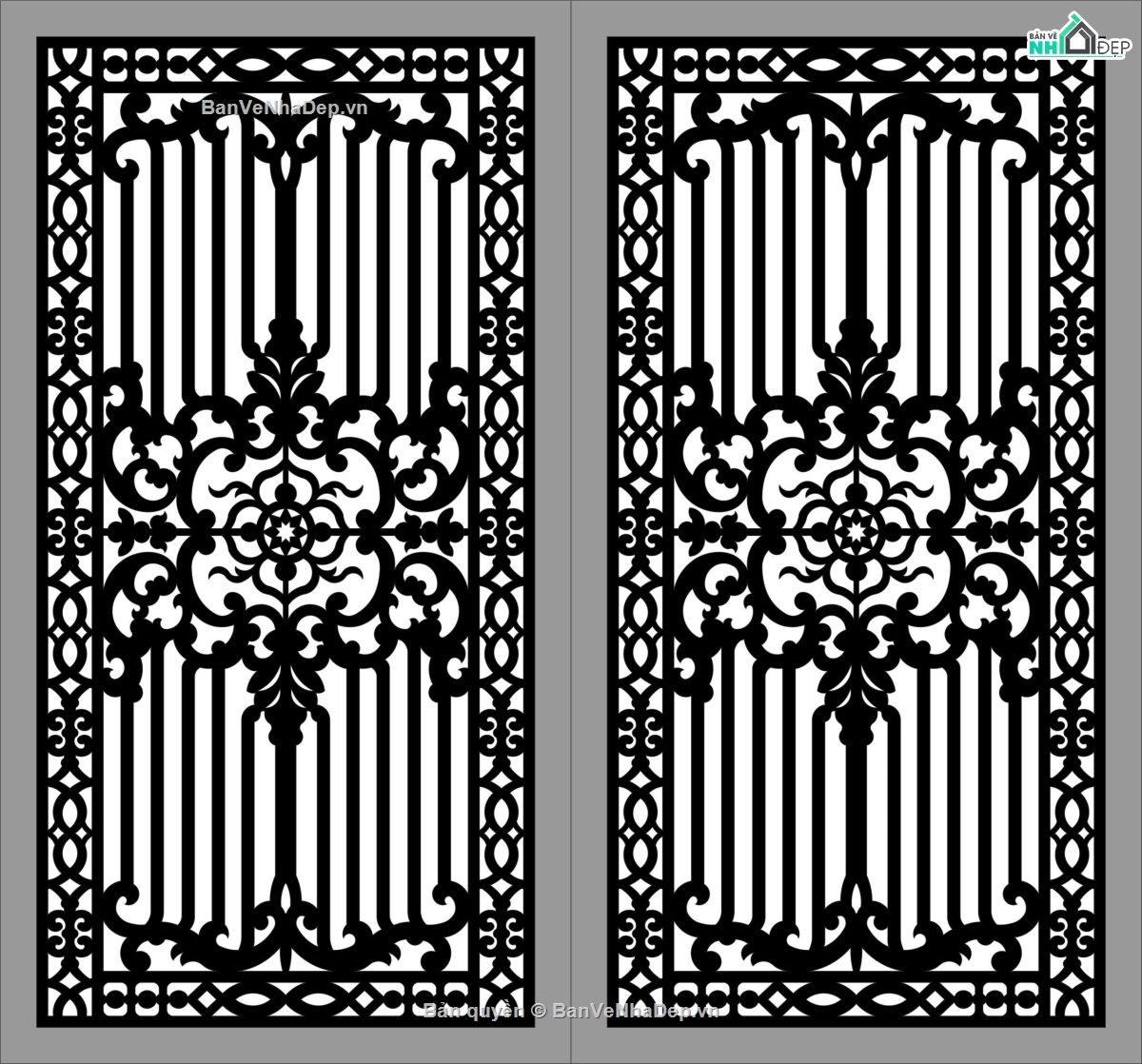 cổng dxf,cổng 2 cánh dxf,cổng cnc
