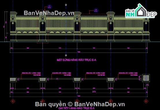 Cổng tường rào,file cad cổng tường rào,cổng tường rào file cad