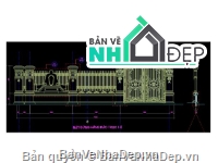 Cổng tường rào,file cad cổng tường rào,cổng tường rào file cad