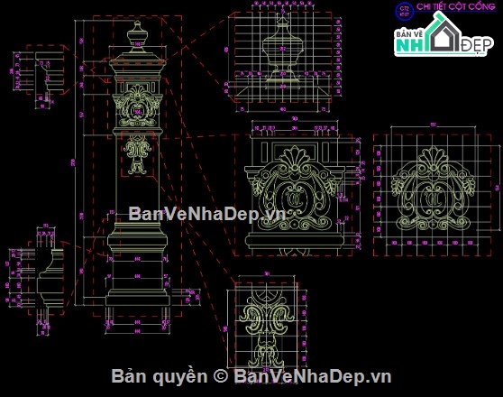 Cổng tường rào,file cad cổng tường rào,cổng tường rào file cad
