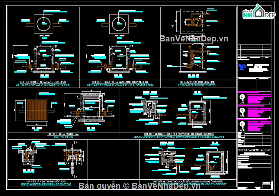Bản vẽ Chi tiết Plumbing,Chi tiết lắp đặt cấp thoát nước,hệ thống cấp thoát nước