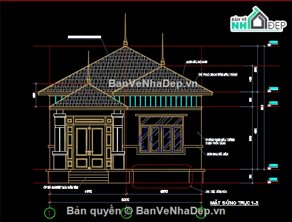 nhà 3 phòng ngủ,Bản vẽ nhà 1 tầng đẹp,nhà 1 tầng