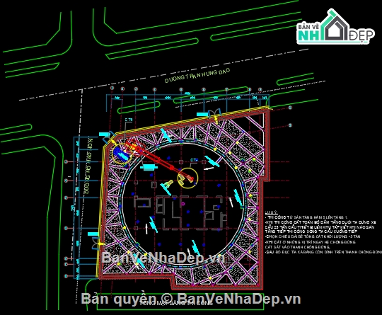 bản vẽ đục phá sàn biện pháp tầng hầm,đục phá sàn đạo,phương pháp cắt bê tông bằng dây