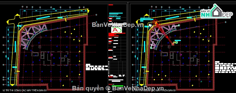 bản vẽ đục phá sàn biện pháp tầng hầm,đục phá sàn đạo,phương pháp cắt bê tông bằng dây