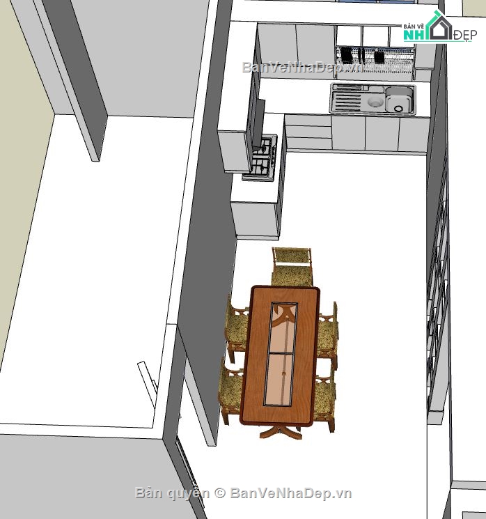 phòng đẹp,model su phòng bếp,thiết kế phòng bếp,nội thất phòng bếp