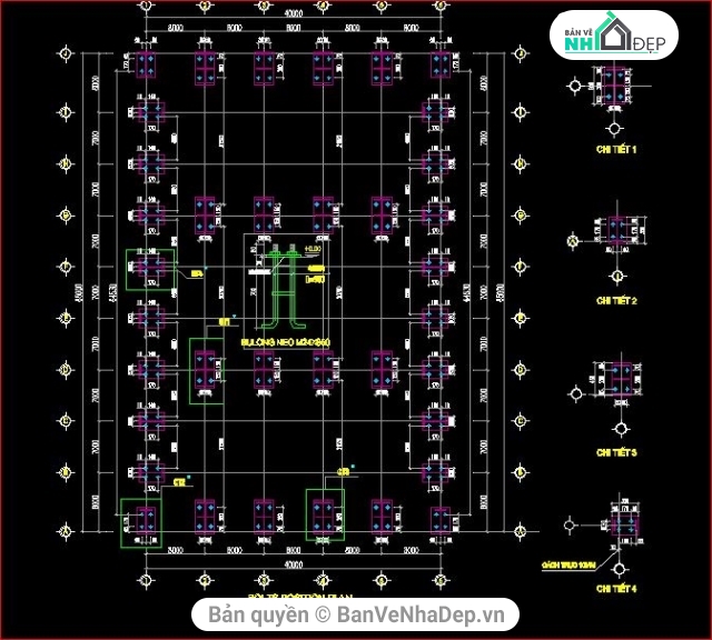 bản vẽ nhà xưởng,kiến trúc nhà xưởng,kết cấu nhà xưởng,nhà xưởng kích thước 65 x 40m