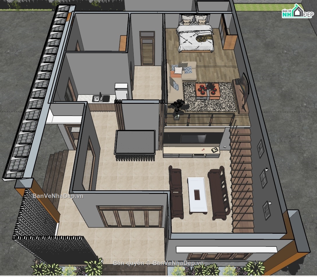 bản vẽ nhà cấp 4,bản vẽ nhà 1 trệt 1 lửng,kiến trúc nhà cấp 4,kết cấu nhà cấp 4