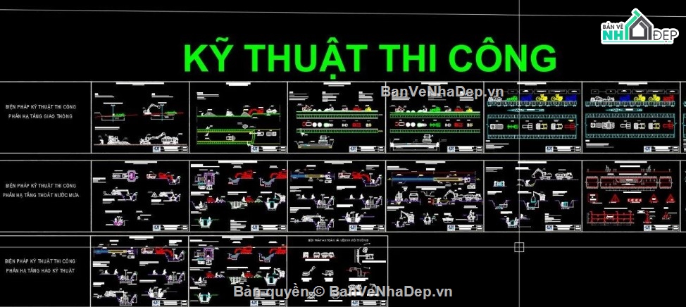 file CAD hạ tầng kỹ thuật,biện pháp thi công san nền,biện pháp thi công cấp thoát nước