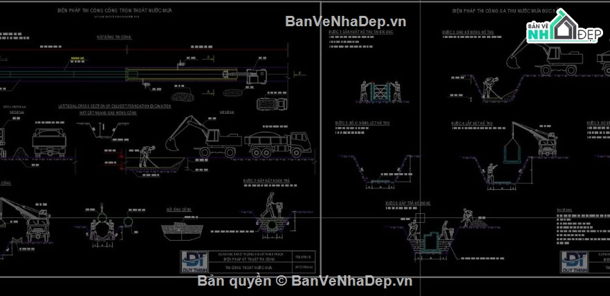 file CAD hạ tầng kỹ thuật,biện pháp thi công san nền,biện pháp thi công cấp thoát nước