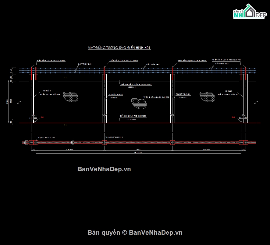 bản vẽ hàng rào nhà máy,Hàng rào gạch xây,cổng nhà máy,Hàng rào nhà máy,file cad hàng rào nhà máy gỗ