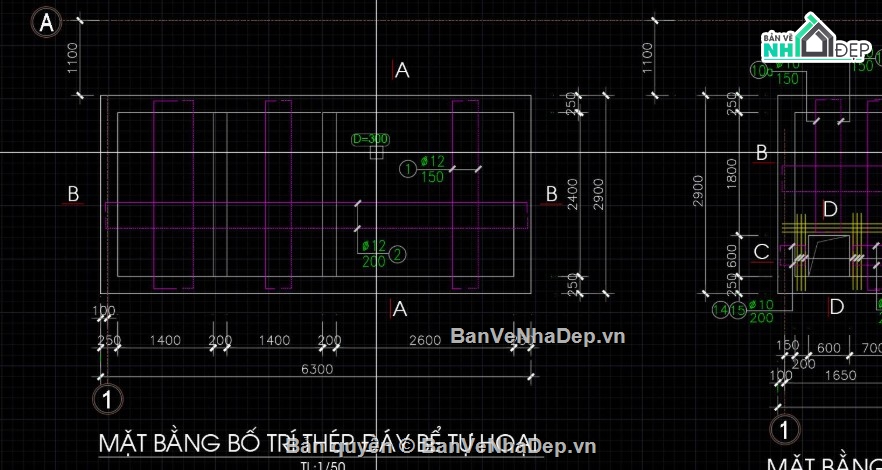 bể tự hoại 3 ngăn,file cad bể tự hoại,bể tự hoại file cad