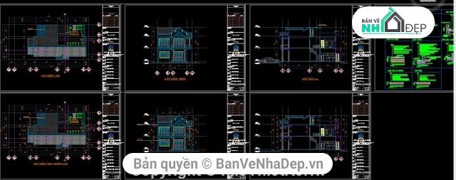 kiến trúc 2 tầng,bản vẽ biệt thự 2 tầng,thiết kế biệt thự 2 tầng,biệt thự đôi 2 tầng KT 10x22.83m