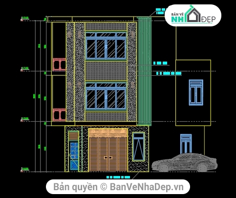 kiến trúc 3 tầng,kiến trúc đẹp,nhà phố góc,nhà méo,nhà lệch góc,nhà phố góc 3 tầng