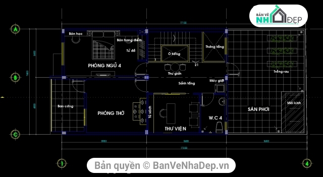 biệt thự 3 tầng,nhà phố 3 tầng,nhà 3 tầng,biệt thự 3 tầng 7.4×17.2m,bản vẽ nhà phố 3 tầng