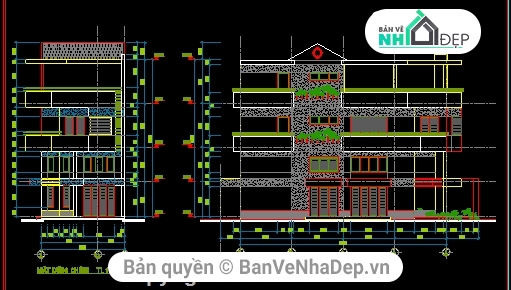 Nhà 3 tầng 6.5x16 m,Nhà 3 tầng 6.5x16m có phối cảnh,kiến trúc nhà 3 tầng đẹp,bản vẽ nhà phố 3 tầng,mẫu nhà phố 3 tầng