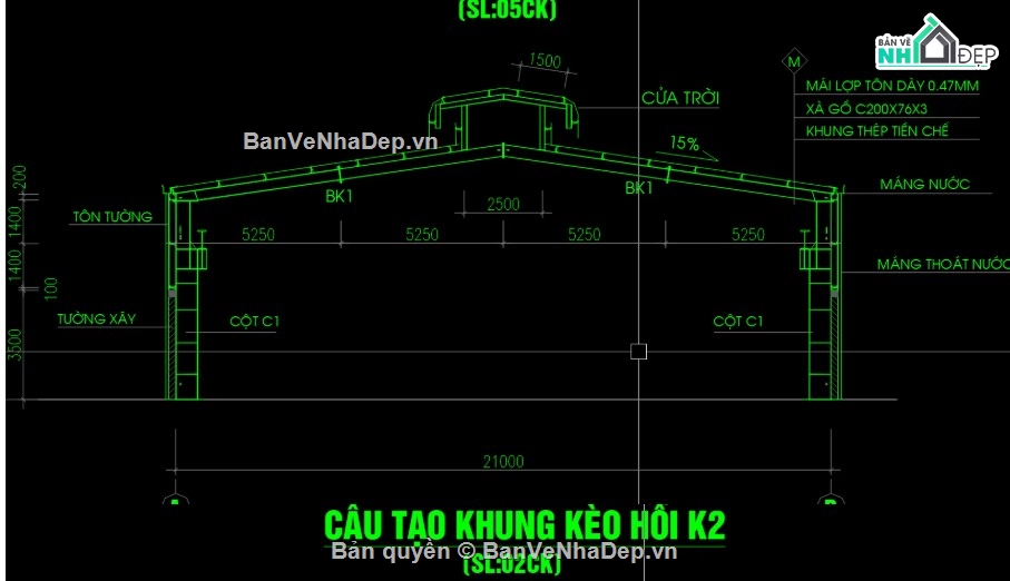 Bản vẽ cột kèo nhà xưởng 21m,Bản vẽ cửa nóc gió nhà xưởng,Bản vẽ dầm cầu trục nhà xưởng,Bản vẽ kết cấu nhà xưởng 21m