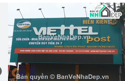 ban ve khung quang cao viettel post,khung biển hiệu viettel,toàn nhà viettel