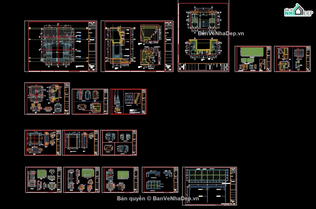 nhà vườn,bản vẽ nhà vườn,nhà vườn 1 tầng,biệt thự 1 tầng,cad biệt thự 1 tầng