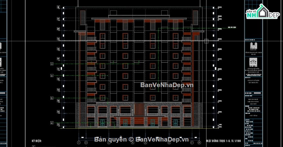 tòa nhà 10 tầng,file cad tòa nhà 10 tầng,tòa nhà 10 tầng file cad,bản vẽ tòa nhà 10 tầng