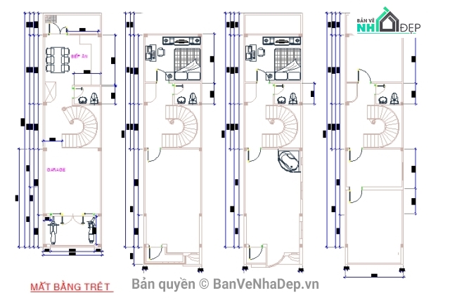 Mẫu Nhà phố 4 tầng,bản vẽ nhà 4 tầng,mặt tiền 4m,nhà phố 4 tầng 4x16m,Nhà phố 4 tầng,Nhà phố 4x16m