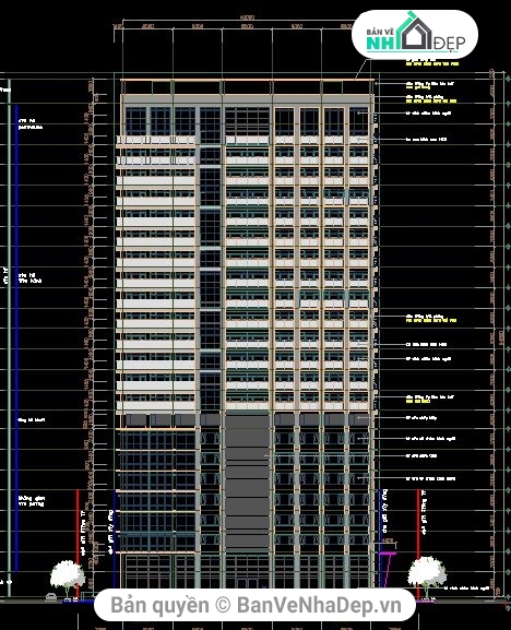 thiết kế Itasco Tower 25 tầng,Hồ sơ thiết kế tòa nhà cao tầng,25 tầng nổi + 3 tầng hầm