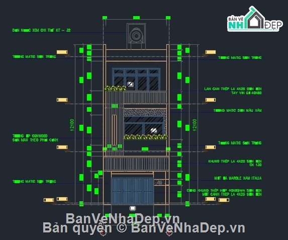 Bản vẽ nhà phố,nhà phố 3 tầng,Bản vẽ