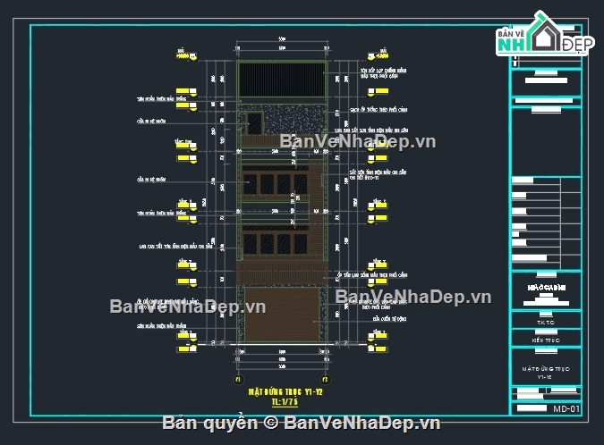 kiến trúc 3 tầng 1 tum,file cad kiến trúc,kiến trúc 5 tầng,Kiến trúc nhà 3 tầng 1 tum 1 áp mái,kiến trúc nhà 3 tầng 1 tum 1 áp mái 5x17m