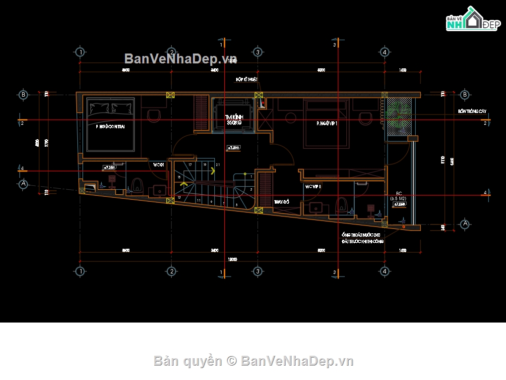 Bản vẽ nhà 4 tầng,kiến trúc nhà 5 tầng,bản vẽ nhà 5 tầng