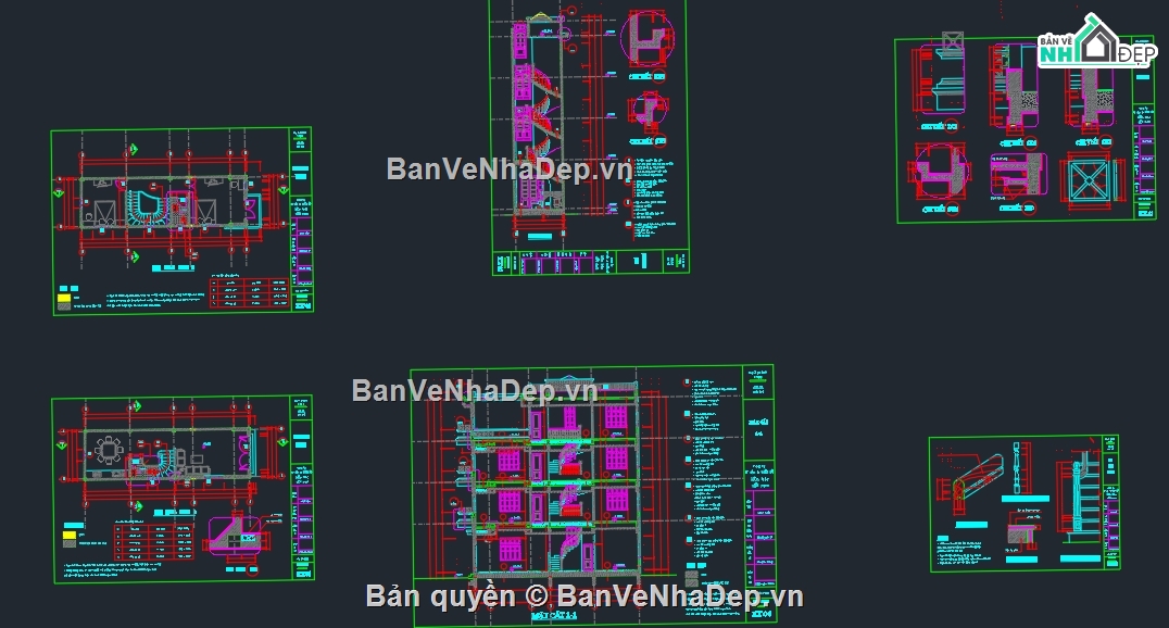 kiến trúc 4 tầng,4 tầng,Bản vẽ nhà 4 tầng,nhà phố 4 x 13 m,nhà mặt phố,kiến trúc 3 tầng